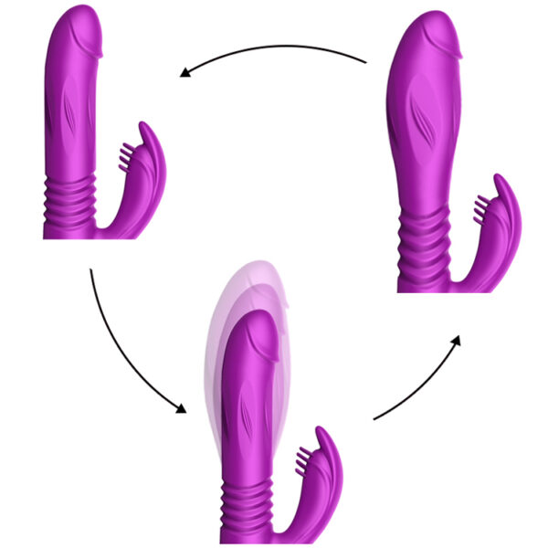 Wibrator Silicone Vibrator USB 10 Function + Expander and Thrusting Function - obrazek 5
