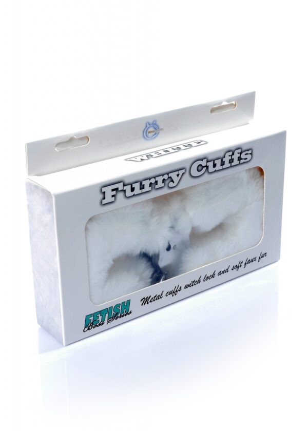 Kajdanki Fetish B   Series   Furry Cuffs White - obrazek 5
