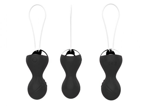 Kulki Vibrating Silicone Kegel Balls USB 10 Function / Remote control  Black - obrazek 5