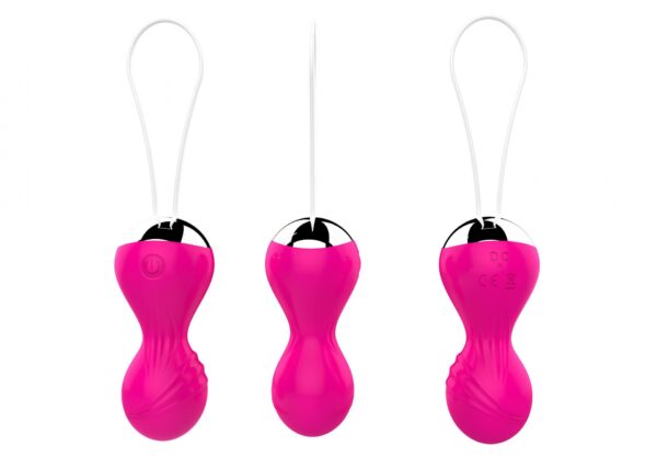 Kulki Vibrating Silicone Kegel Balls USB 10 Function / Remote control  Pink - obrazek 5