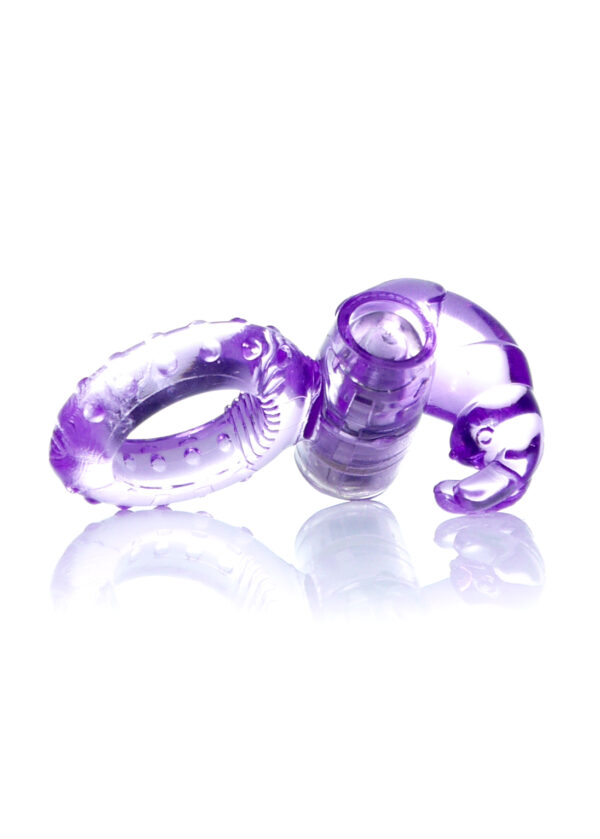 Pierścień Rabbit Vibro CockRing Purple - obrazek 5
