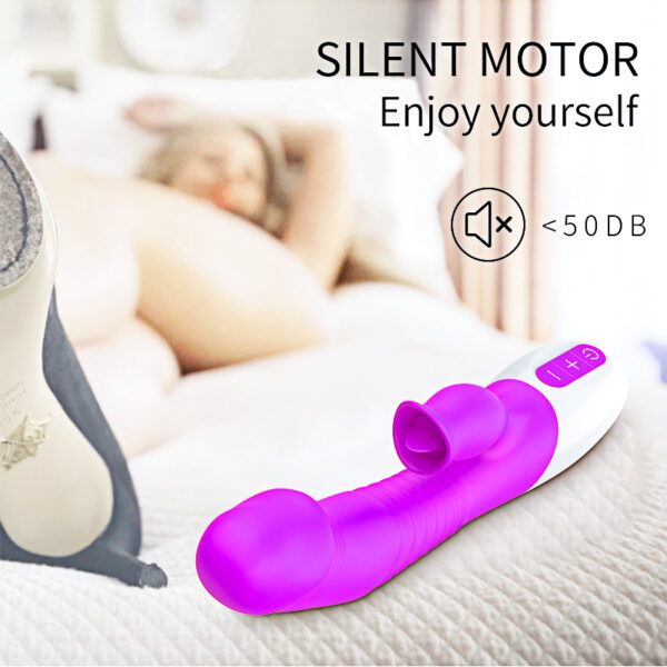 Wibrator Silicon, Vibrator 7 Function and Heating Mode, Purple - obrazek 5