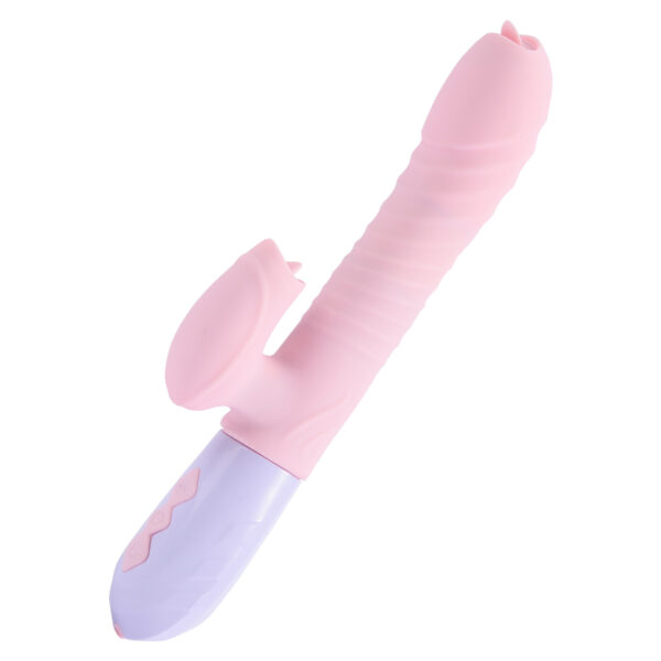 Wibrator Silicone Vibrator USB 7 Function and Thrusting Function / Heating, pink - obrazek 5