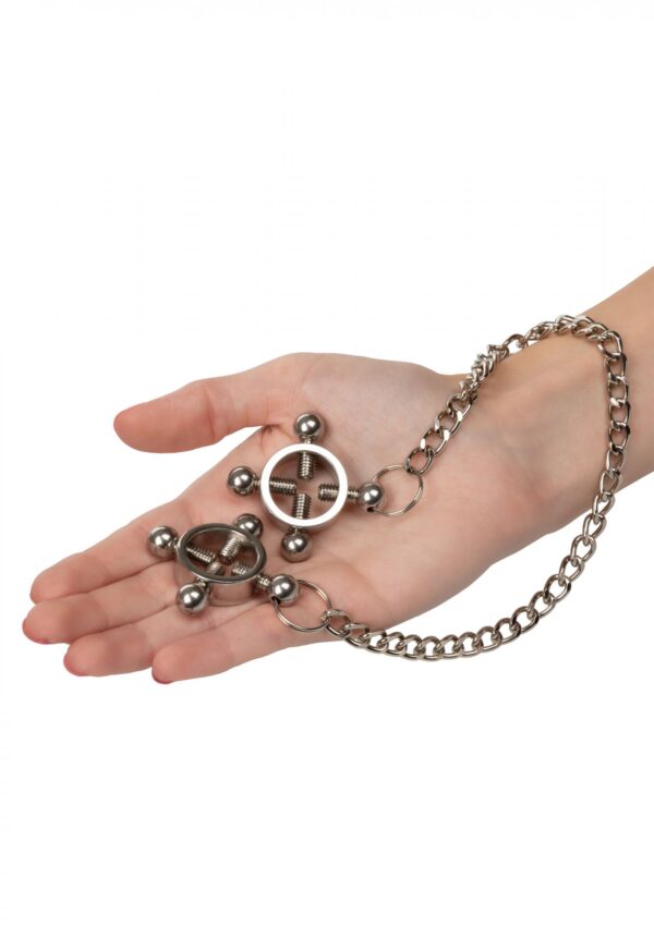 4 Point Nipple Press w Chain Black - obrazek 5