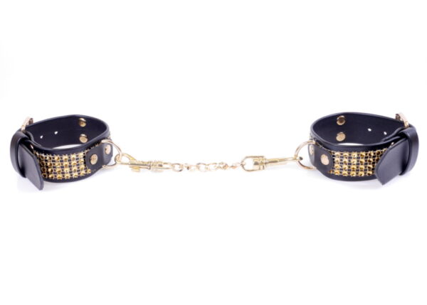 Fetish B   Series Handcuffs with cristals 3 cm Gold - obrazek 5