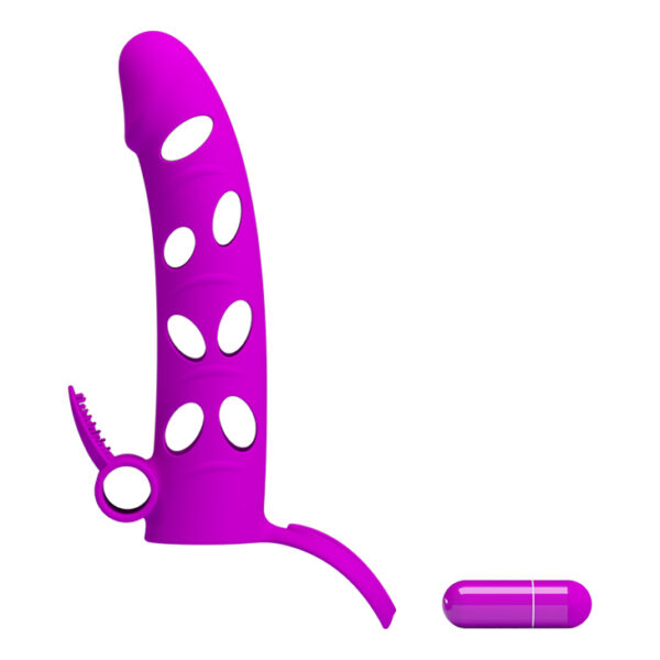PRETTY LOVE   Vibrating Penis Sleeve with Ball Strap - obrazek 5