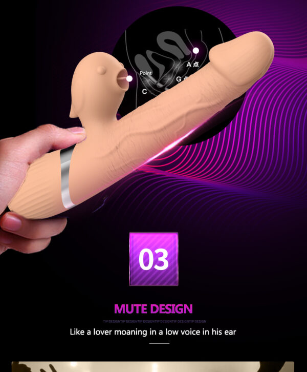 Wibrator Basia Thtusting Vibrator 2 in 1 Tongue Vibrators USB - obrazek 5