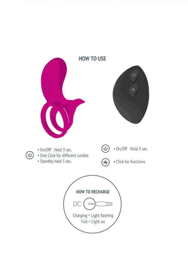Couples Stimulator Ring Fuchsia - obrazek 5
