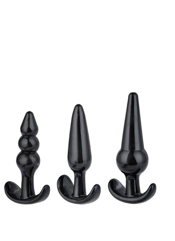 Plug Triple Anal Plugs Starter Set  3 Pack Anal Plugs Black - obrazek 5
