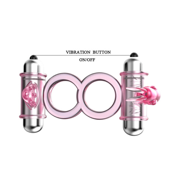 BAILE   BUNNY SNUGGLES COCK CLIT RING, 10 vibration functions - obrazek 5