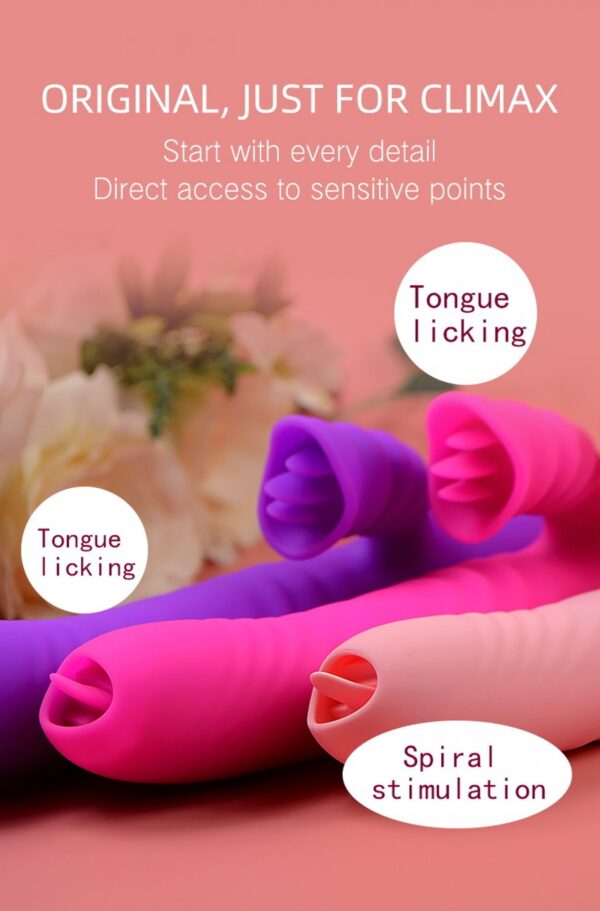 Wibrator Angelia USB 3 functions of thrusting / 20 vibrations Purple - obrazek 5