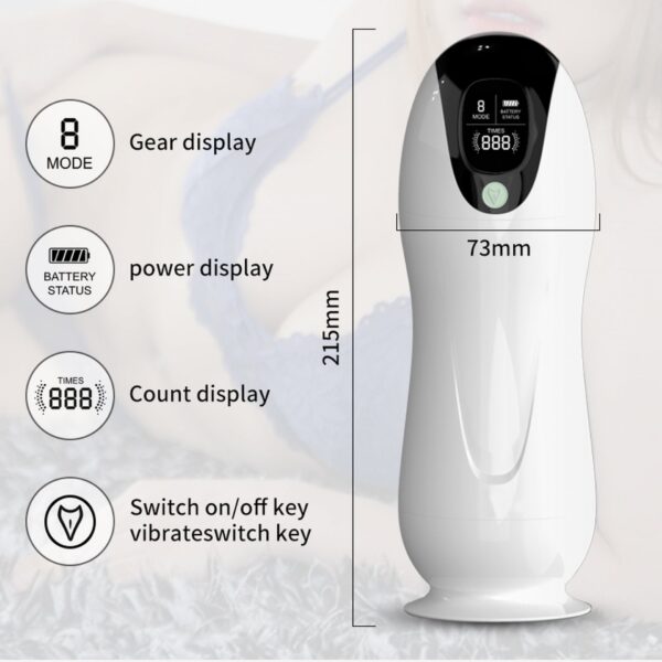Masturbator Vibration 8 Vibration modes + Interactive function - obrazek 5