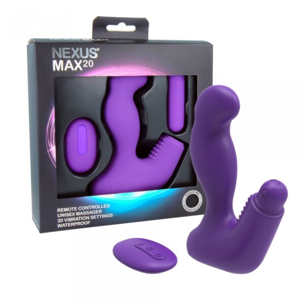 Nexus   Max 20 Remote Control Unisex Massager Purple - obrazek 5