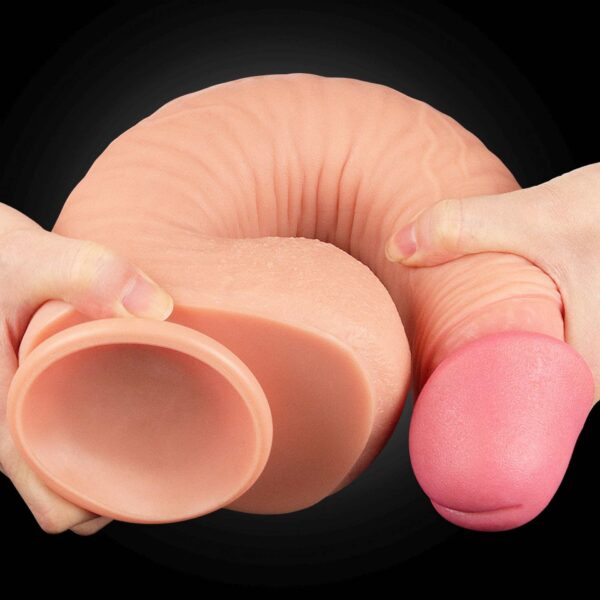 12 Dual Layered Platinum Silicone Cock - obrazek 5
