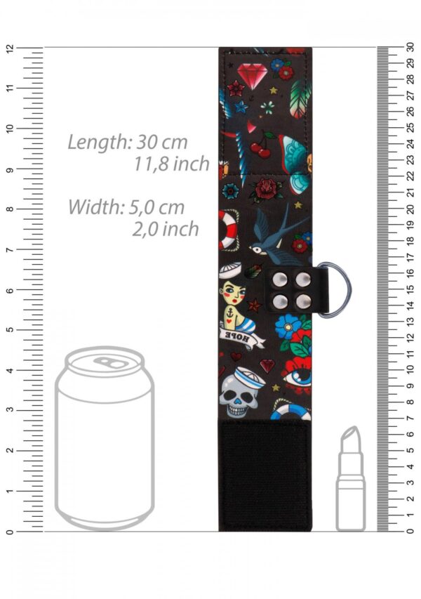 Printed Ankle Cuffs   Old School Tattoo Style   Black - obrazek 5