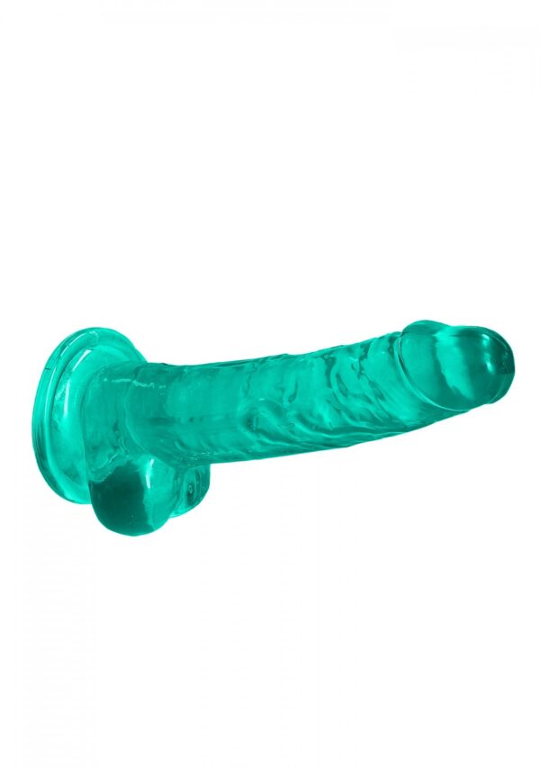 7 / 19 cm Realistic Dildo With Balls   Turquoise - obrazek 5
