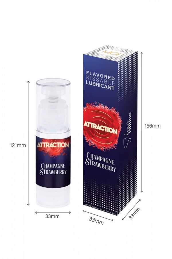 LUBRICANT ATTRACTION CHAMPAGNE STRAWBERRY 50 ML - obrazek 5