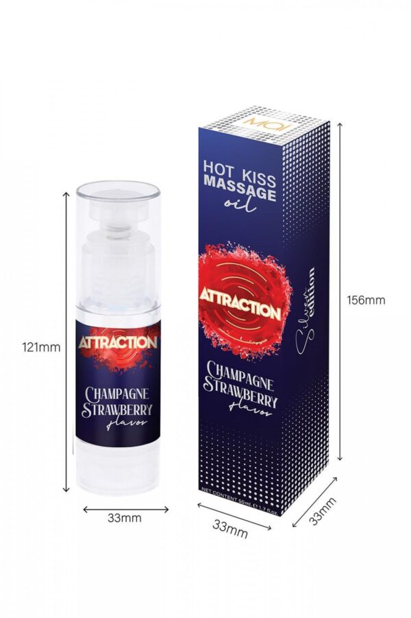 MASSAGE OIL  ATTRACTION CHAMPAGNE STRAWBERRY 50 ML - obrazek 5