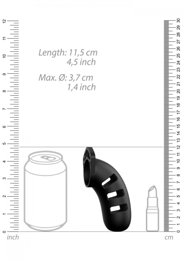 Model 21   Chastity   4.5   Silicone Cock Cage   Black - obrazek 5