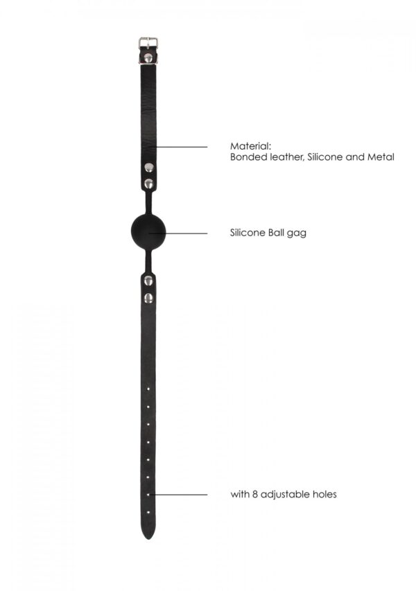 Silicone Ball Gag   with Adjustable Bonded Leather Straps - obrazek 5