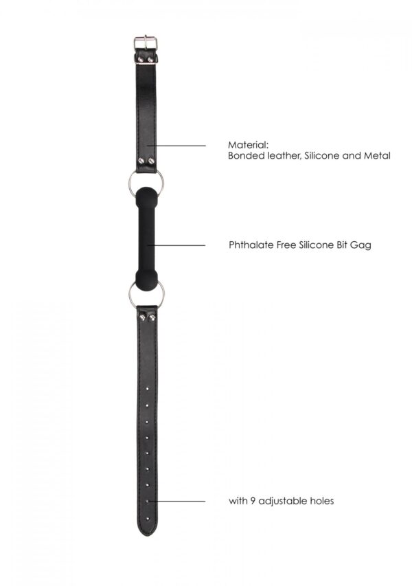 Silicone Bit Gag   With Adjustable Bonded Leather Straps - obrazek 5