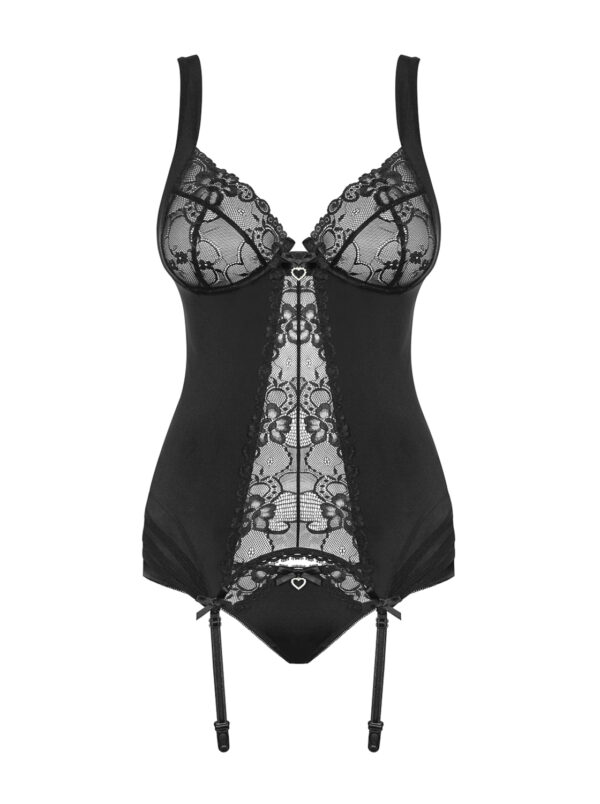 Bielizna Heartina gorset i figi czarny  S/M - obrazek 5