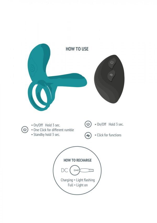 Couples Vibrator Ring Green - obrazek 5