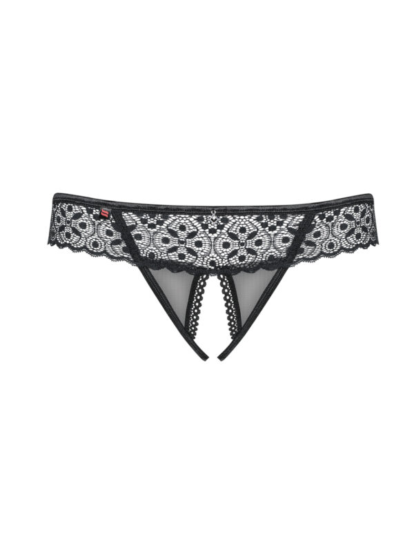 Bielizna Shibu stringi otwarte czarne  S/M - obrazek 5