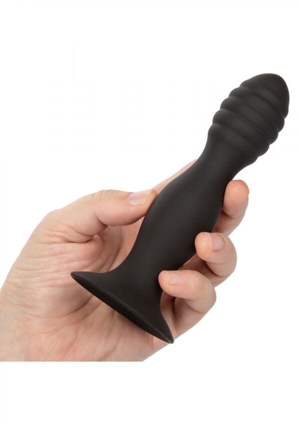 Ribbed Anal Stud Black - obrazek 5