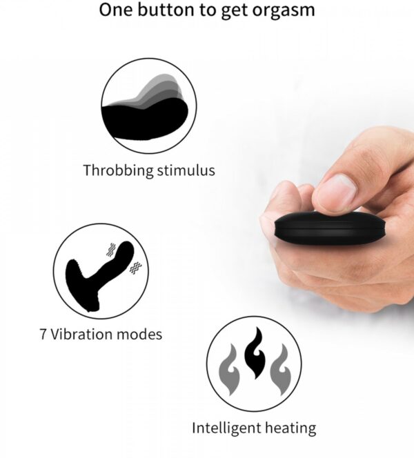 Wibrator Silicone Massager USB 7 Function + Pulsator / Heating BLACK - obrazek 5