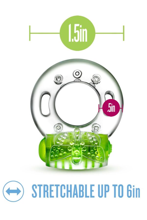 PLAY WITH ME AROUSER VIBRATING C RING GREEN - obrazek 5
