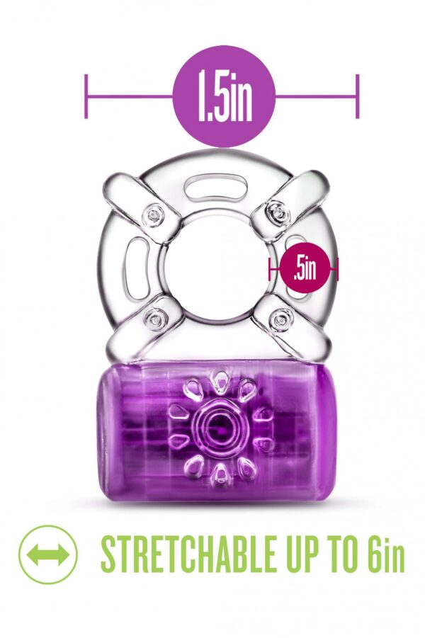 PLAY WITH ME ONE NIGHT STAND VIBRATING C RING PURPLE - obrazek 5