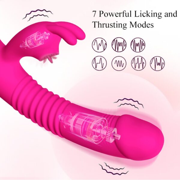 Wibrator  Silicone Vibrator USB 7 Powerful Licking and Thrusting Modes - obrazek 5