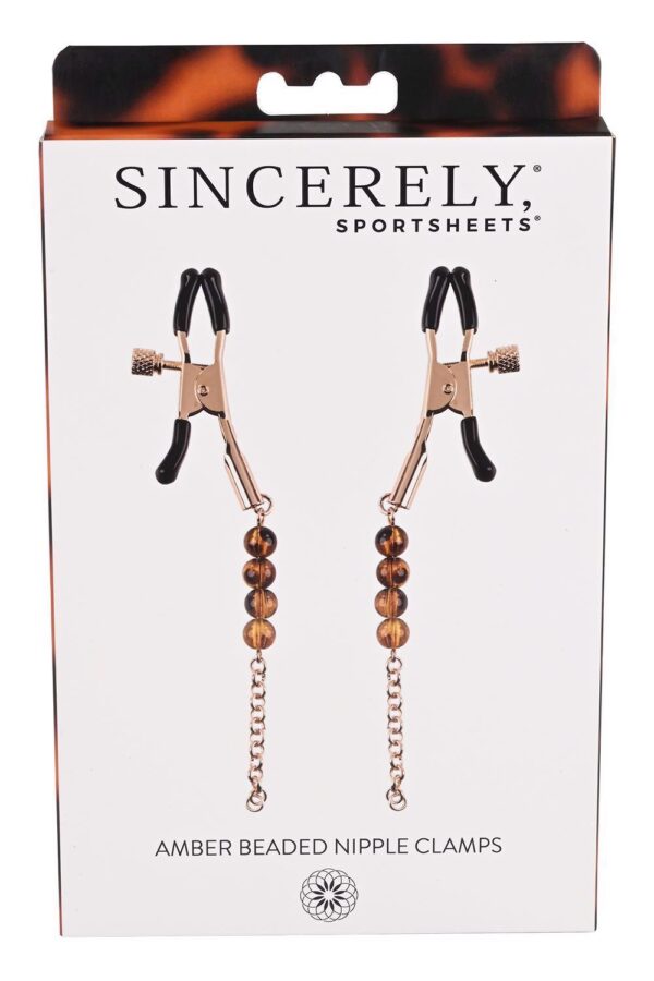 SPORTSHEETS AMBER BEADED NIPPLE CLAMPS - obrazek 5