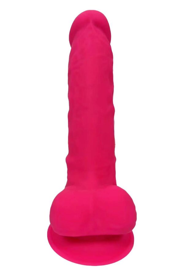 REAL LOVE DILDO WITH BALLS 7INCH FUCHSIA - obrazek 5
