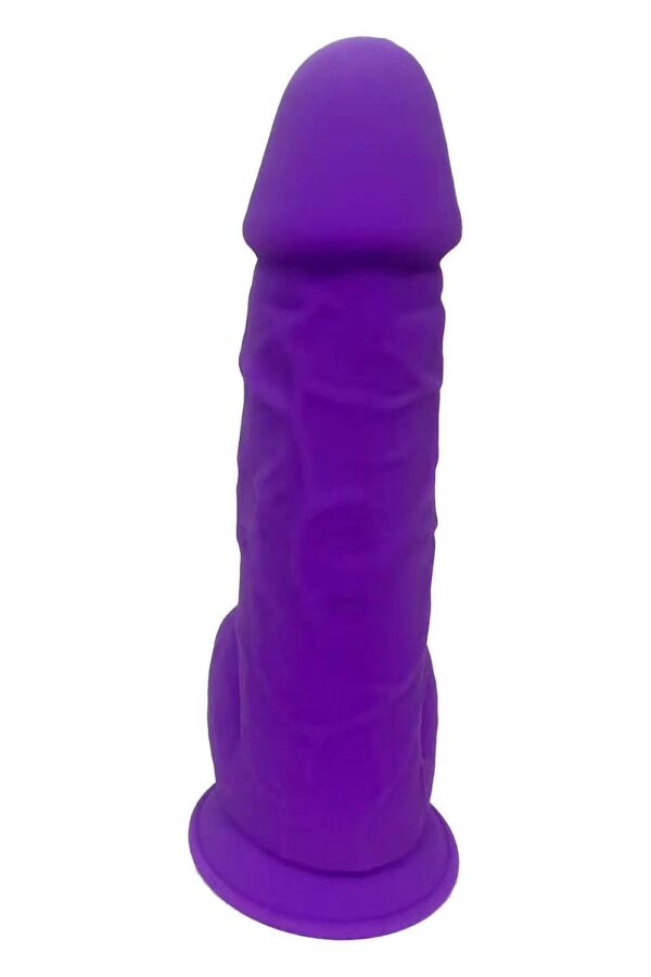 REAL LOVE DILDO WITH BALLS 8.5INCH PURPLE - obrazek 5