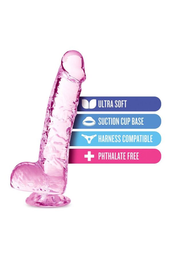 NATURALLY YOURS  6 CRYSTALLINE DILDO  ROSE - obrazek 5