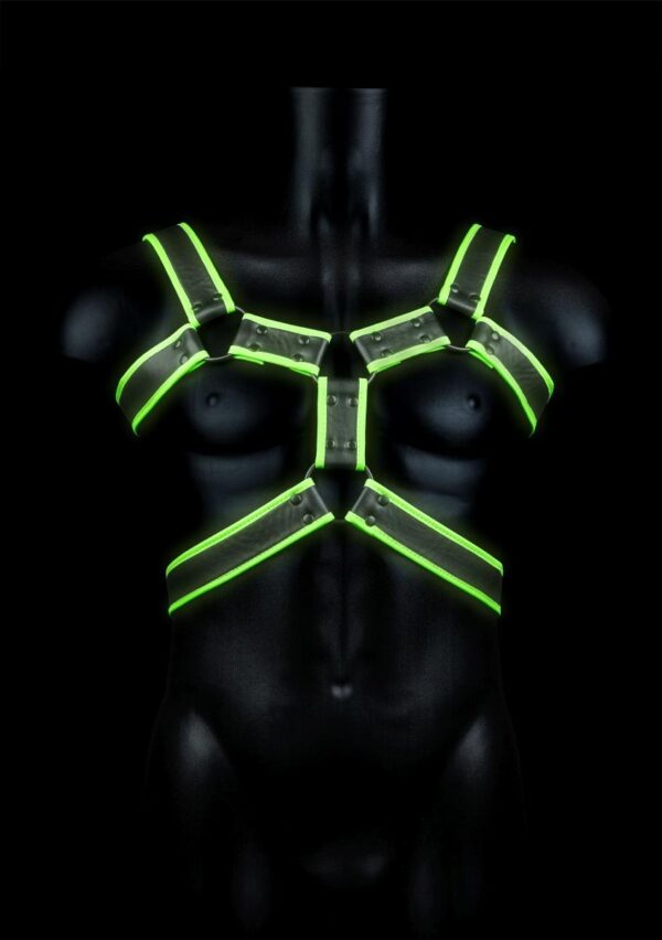 Body Harness   Glow in the Dark   Neon Green/Black   S/M - obrazek 5