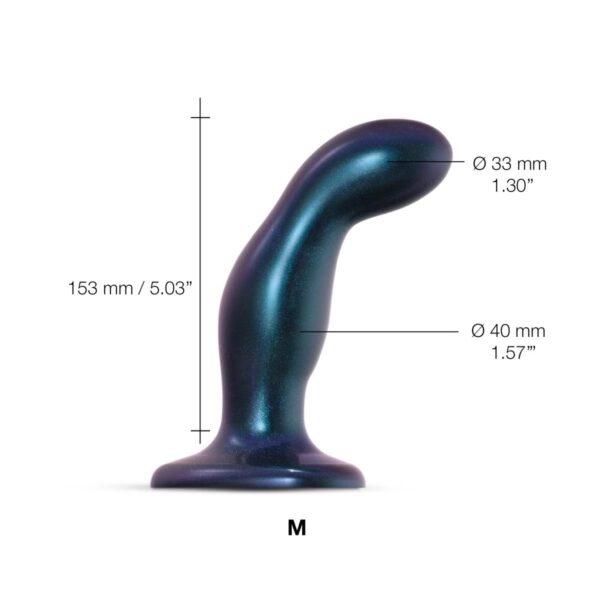 DILDO PLUG SNAKY BLEU METALLIC   M - obrazek 5