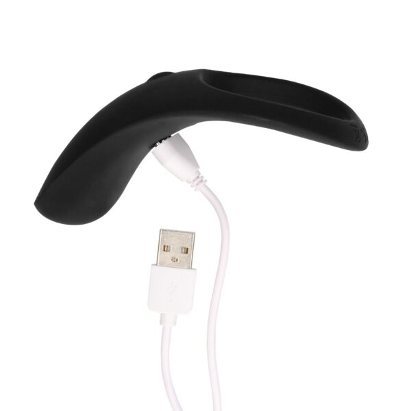 Pointed Vibrating Cock Ring   Licorice Black - obrazek 5