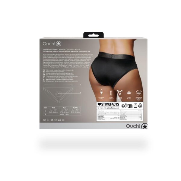 Vibrating Strap on High cut Brief   XL/XXL - obrazek 5