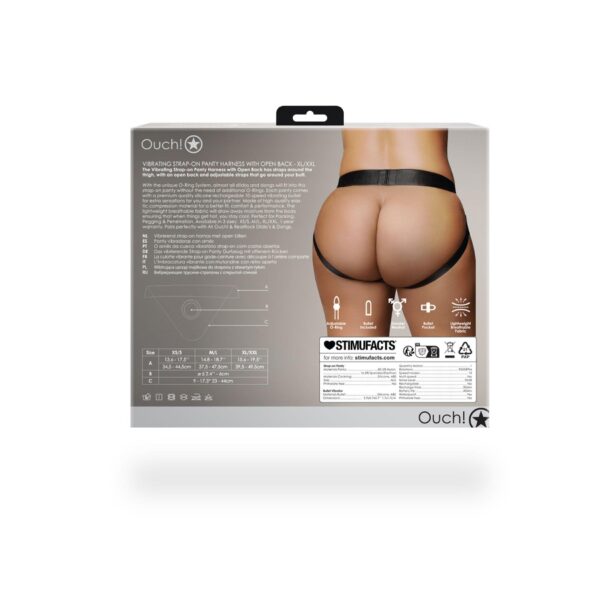 Vibrating Strap on Panty Harness with Open Back   XL/XXL - obrazek 5