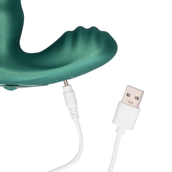 Beaded Vibrating Prostate Massager with Remote Control   Metallic Green - obrazek 5