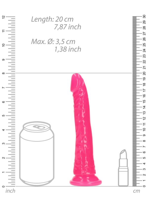 Slim Realistic Dildo with Suction Cup   Glow in the Dark   7 / 18 cm - obrazek 5
