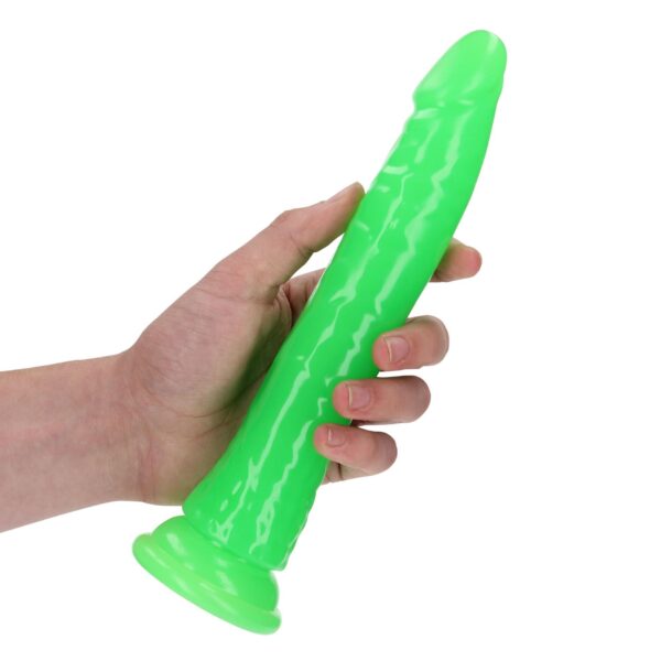 Slim Realistic Dildo with Suction Cup   Glow in the Dark   9 / 22,5 cm - obrazek 5