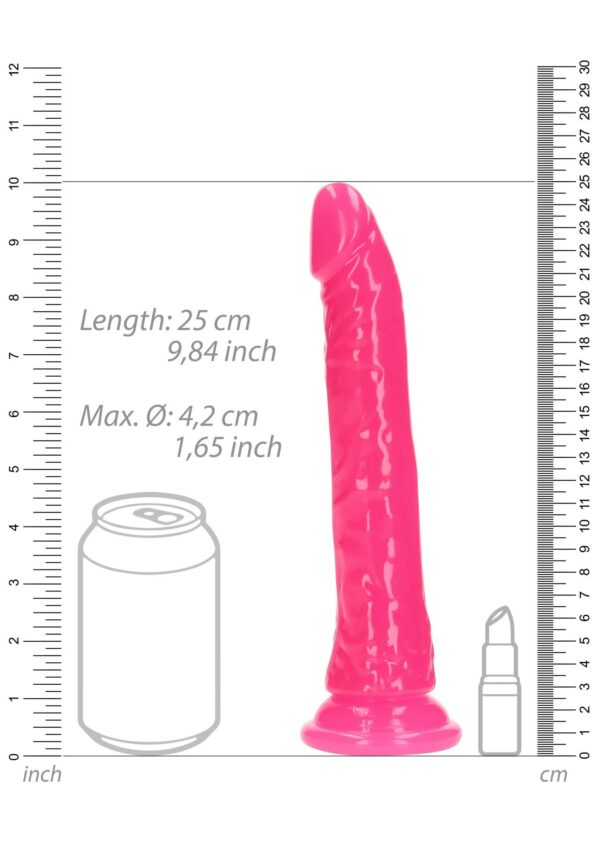 Slim Realistic Dildo with Suction Cup   Glow in the Dark   9 / 22,5 cm - obrazek 5