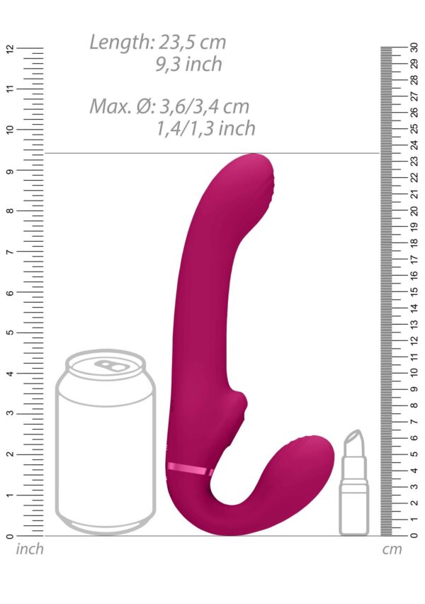 Ai   Dual Vibrating & Air Wave Tickler Strapless Strapon - obrazek 5
