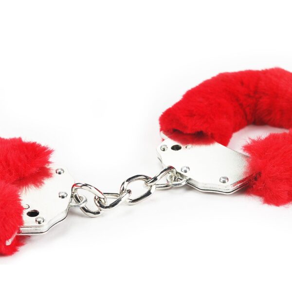 Fetish Pleasure Fluffy Handcuffs Red - obrazek 5