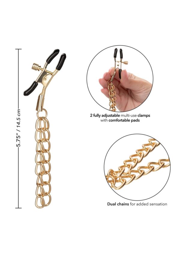 Ride Em Denim Nipple Clamps Gold - obrazek 5