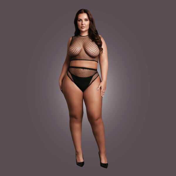 2 piece with crop top, pantie and fishnet structure. - obrazek 5